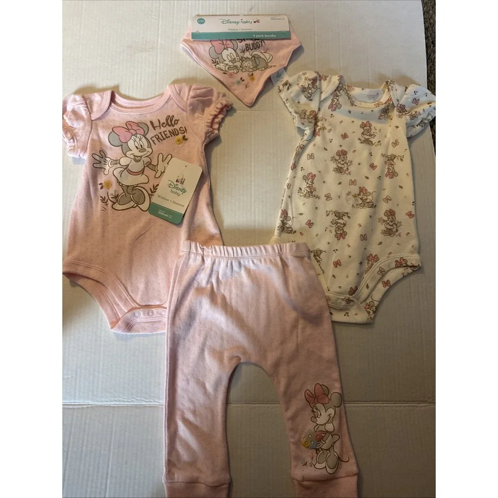 Baby girl clothes, 6-9 months, Disney Baby Minnie 4 piece set